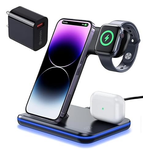 "3-in-1 Wireless Charging Station - Charge Your Phone, Watch & Earbuds Simultaneously"